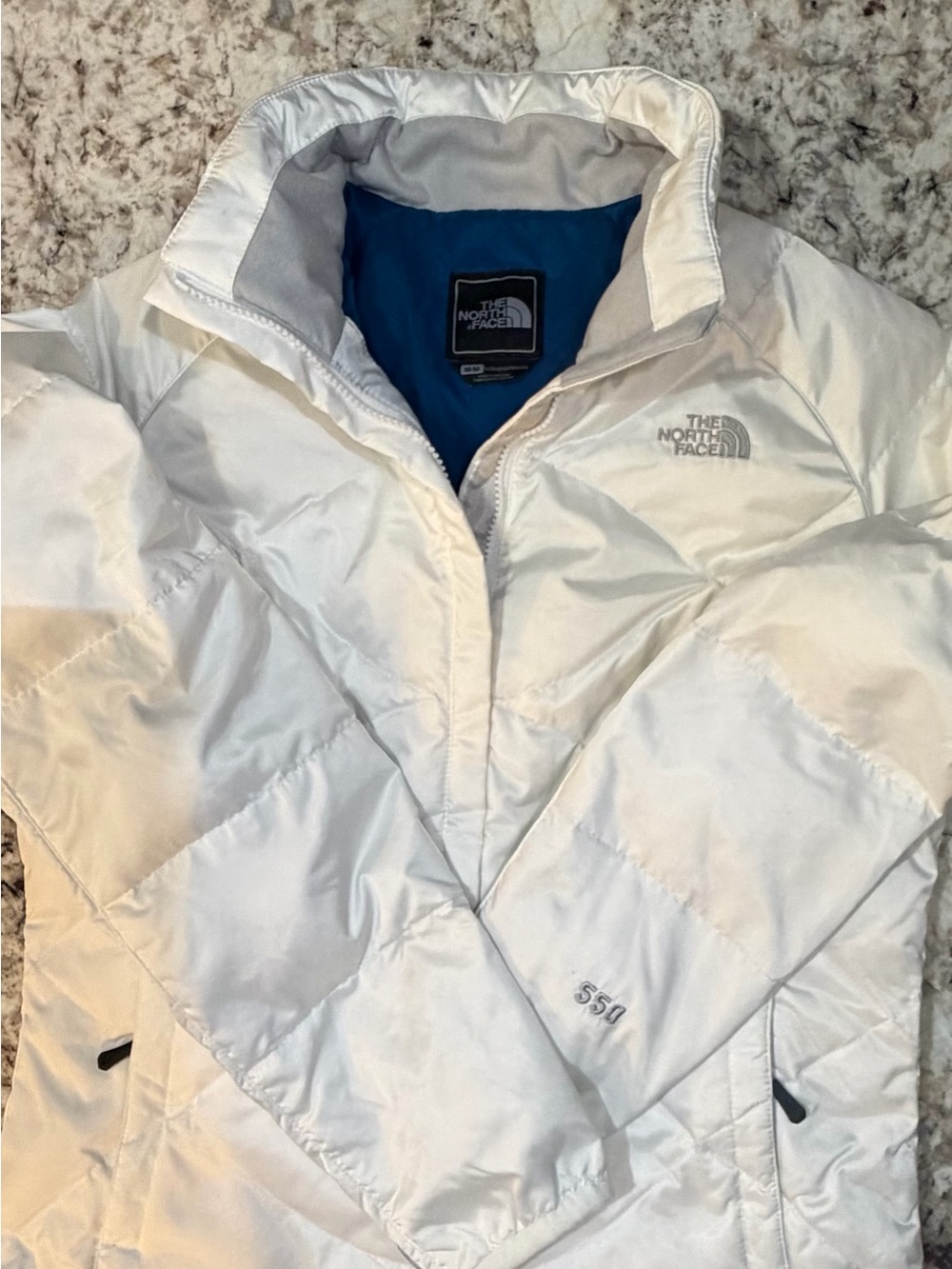 The North Face Women's White Insulated Jacket - 550 Fill Size M EUC